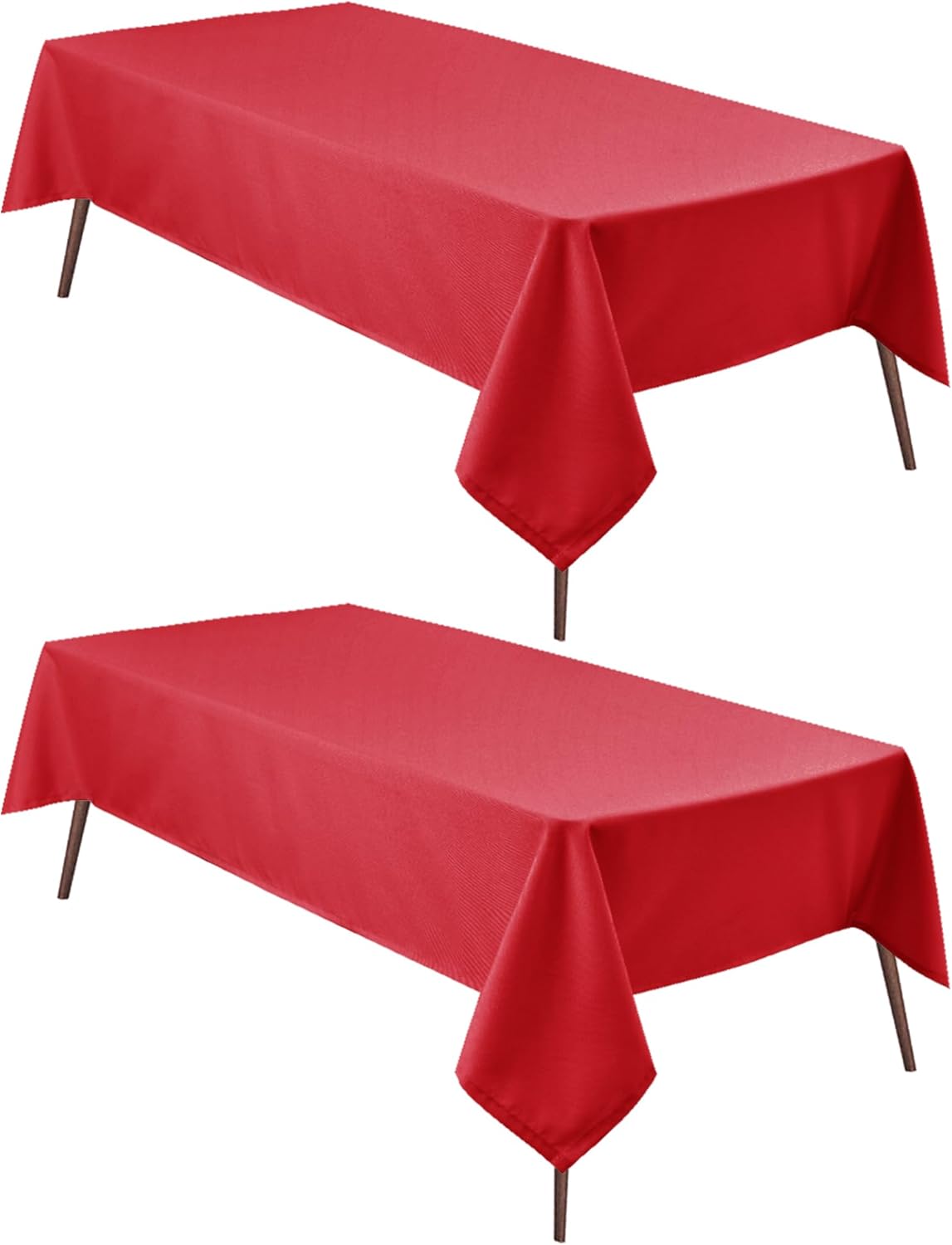 Hiasan 2 Pieces Red Tablecloth Square - Wateproof and Spillproof Kitchen Christmas Washable Polyester Table Cloth for Dining Room, 40 x 40 Inch