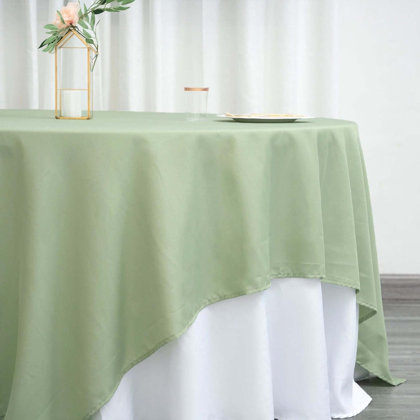 Efavormart 90" Sage Green Wholesale Linens Polyester Square Linen Tablecloth for Kitchen Dining Catering Wedding Birthday Party Events