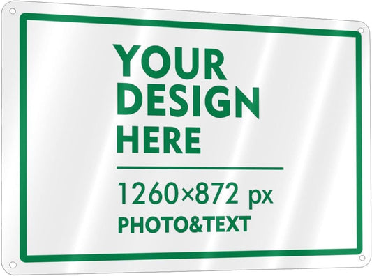 Custom Signs Outdoor Metal Sign - 12 x 8 Customized Personalized Aluminum Signs for Office, Home, Business, Decor, Custom Road Signs, Rust-Proof Sign (Green Text Box)
