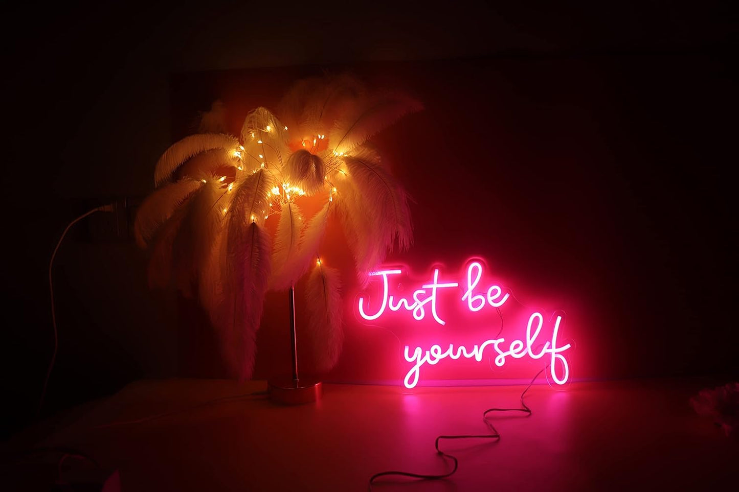 LED Neon Sign Night Light for Wall Party Décor Bedroom Room Bar Wedding Home Birthday Art Decoration Christmas with USB Chain Light modulator 5v (lets party blue)