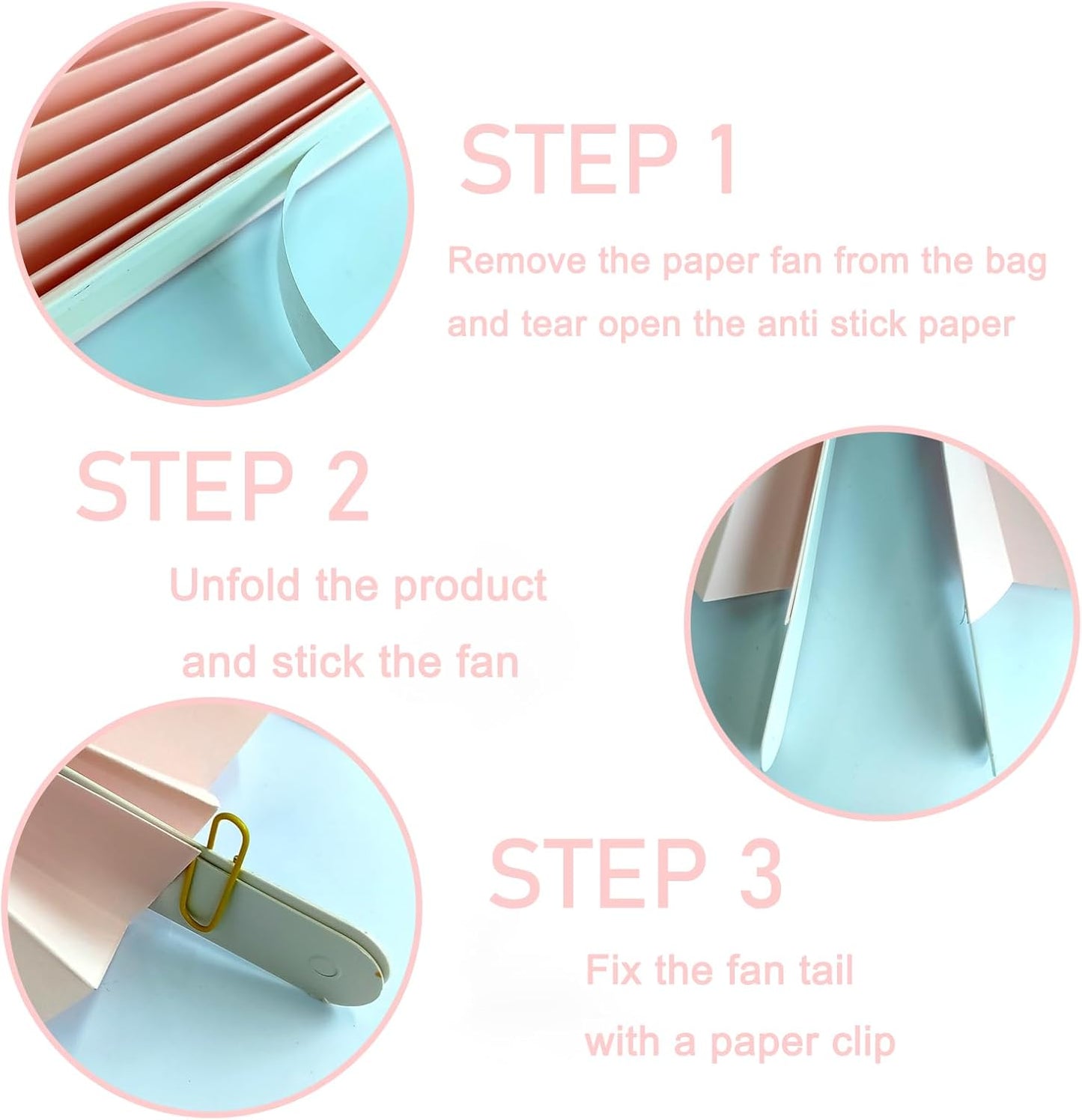 Pink Birthday Decorations,DIY Pink Paper Fans Hanging Decoration ,Party Supplies Party Fans 8in, Pink Christmas,Wedding Graduation Events Accessories 30 Color DIY Set (Baby Pink)