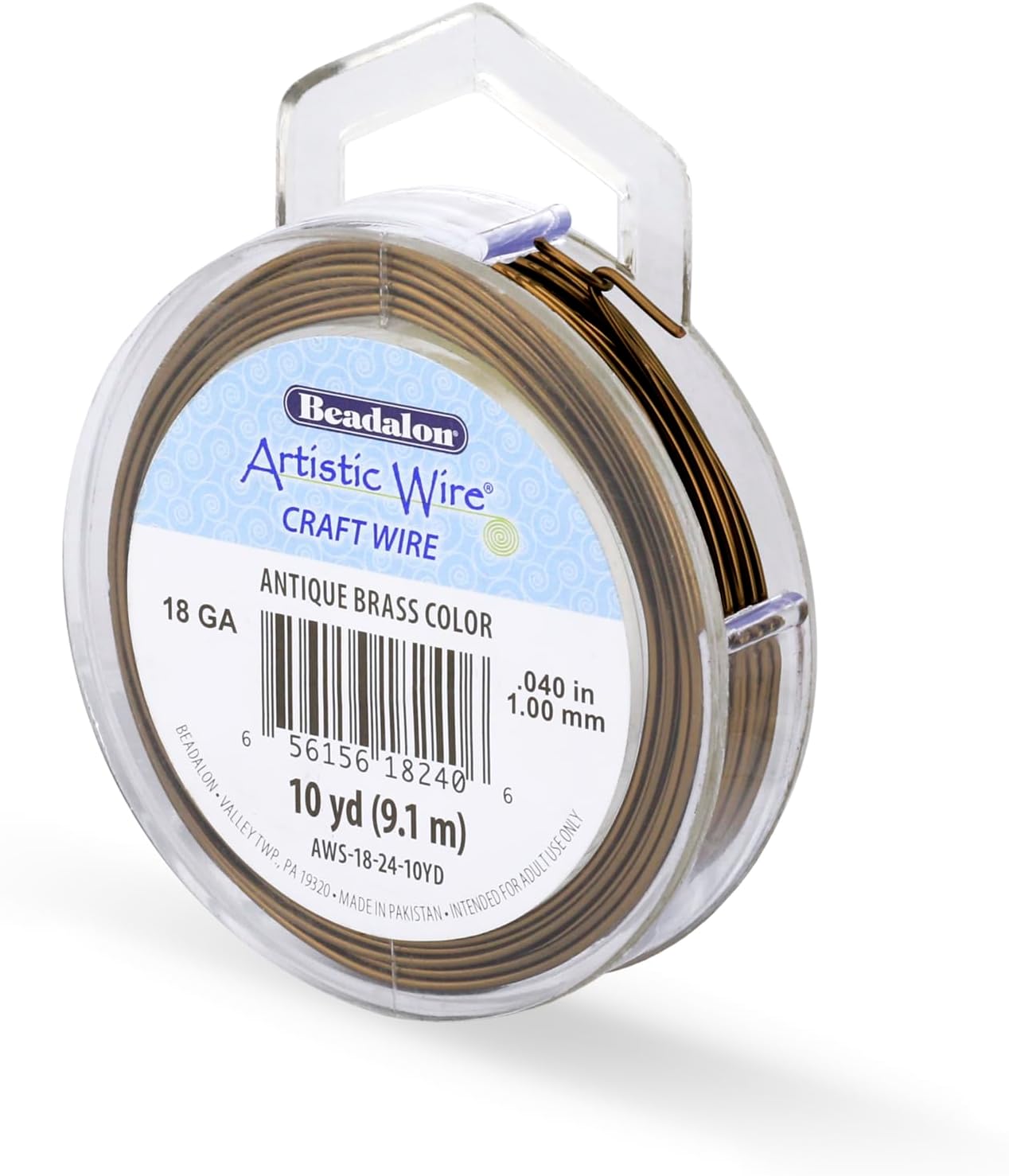 Artistic Wire, 18 Gauge Tarnish Resistant Colored Copper Craft Wire, Antique Brass, 15 yd