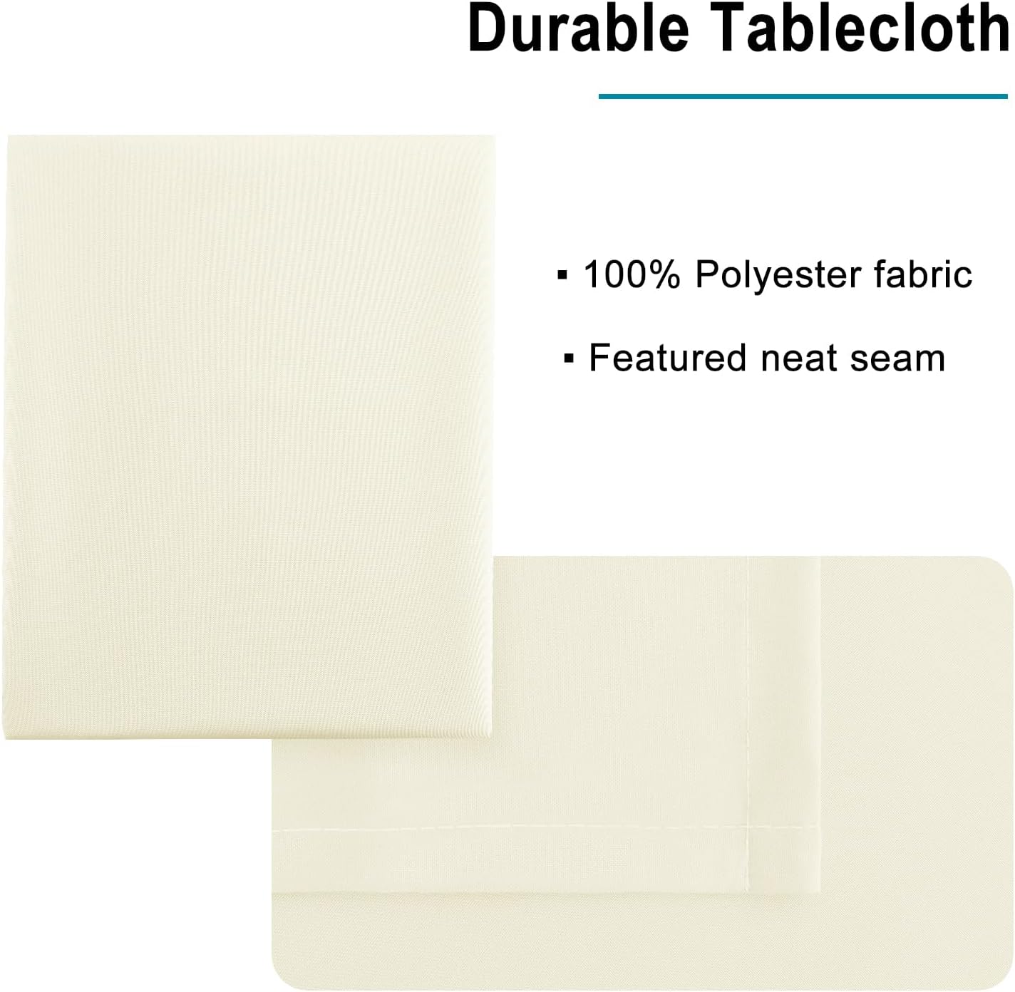 Hiasan Champagne Rectangle Tablecloth - Waterproof and Spillproof Washable Fabric Table Cloth for Dining Room Kitchen Party and Outdoor, 60 x 84 Inch