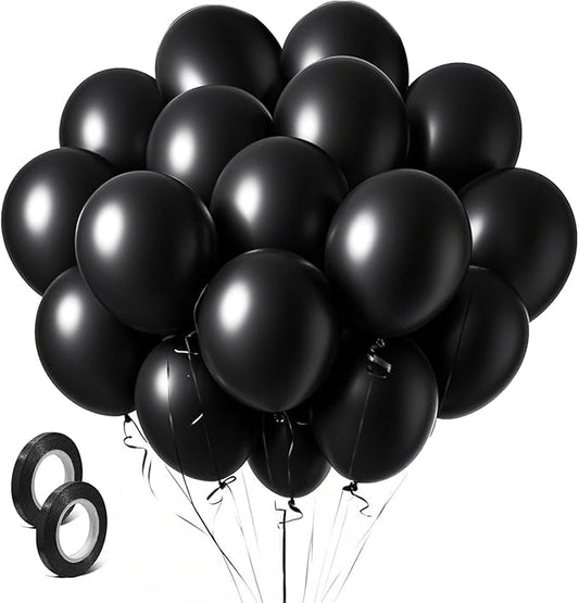 Black Balloons Party Decorations 10 Pack 36 inch Round Halloween Latex Balloons for Black Themed Wedding Graduation Anniversary Birthday Party Backdrop Decorations