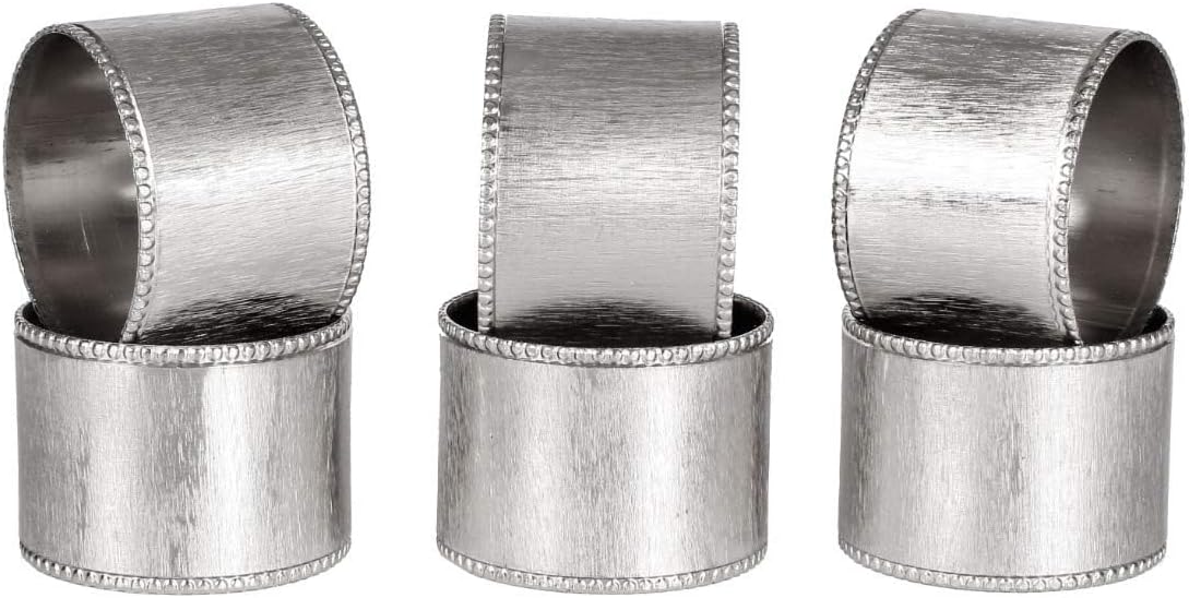 Silver Napkin Rings-12-Piece Set of Premium 100% Metal Rust-Resistant Décor - Handcrafted French-Style Metal Holders 2" for Thanksgiving, Christmas, Parties & Everyday Dining - ALPHA Living HOME
