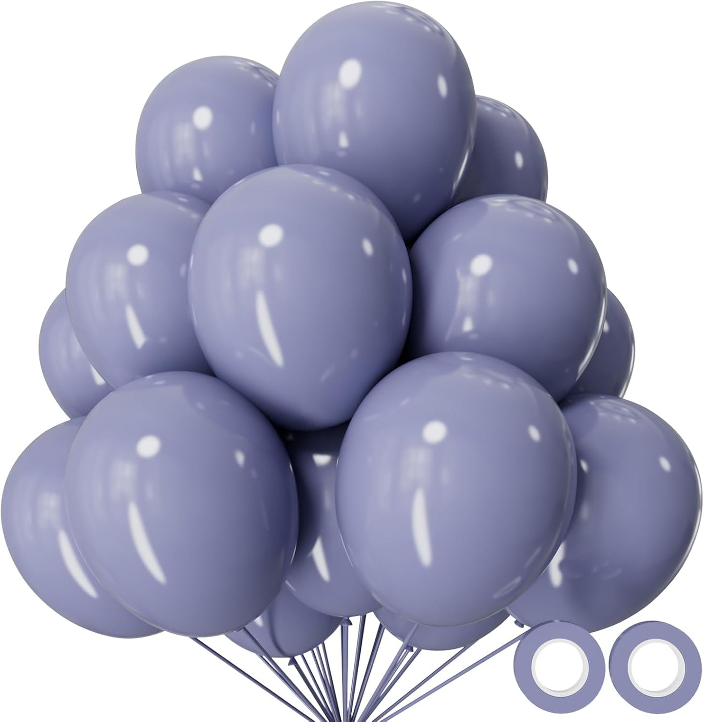 110pcs Dusty Blue Balloon 12 Inch, Blue Latex Balloons for Birthday Party Baby Shower Wedding(with 2 Ribbons).
