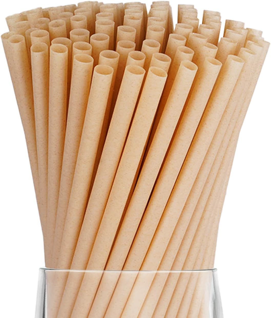 400 Pcs Sugarcane Straws Disposable, 8 In Drinking Agave Long Edible Compostable Biodegradable Cocktail Straws, Natural Brown Juice Coffee Tea Bulk Straw, Sturdy Straw for Drinks Home Restaurant