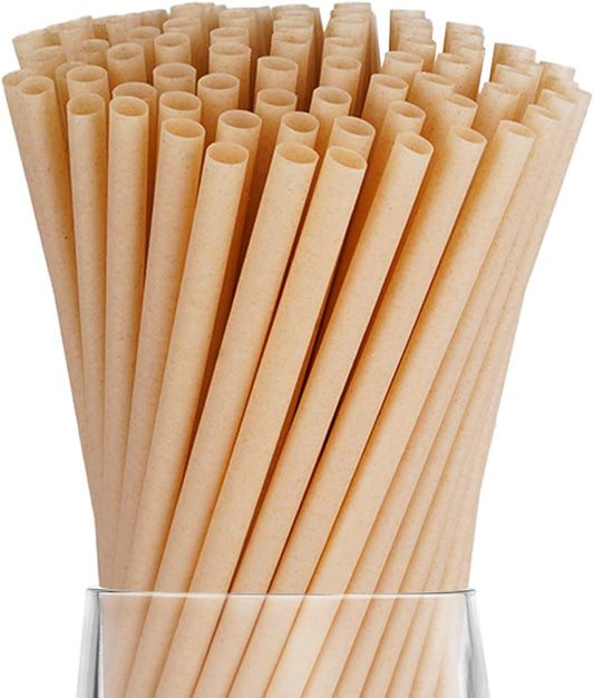200 Pcs Sugarcane Straws Disposable, 8 In Drinking Agave Long Edible Compostable Biodegradable Cocktail Straws, Natural Brown Juice Coffee Tea Bulk Straw, Sturdy Straw for Drinks Home Restaurant