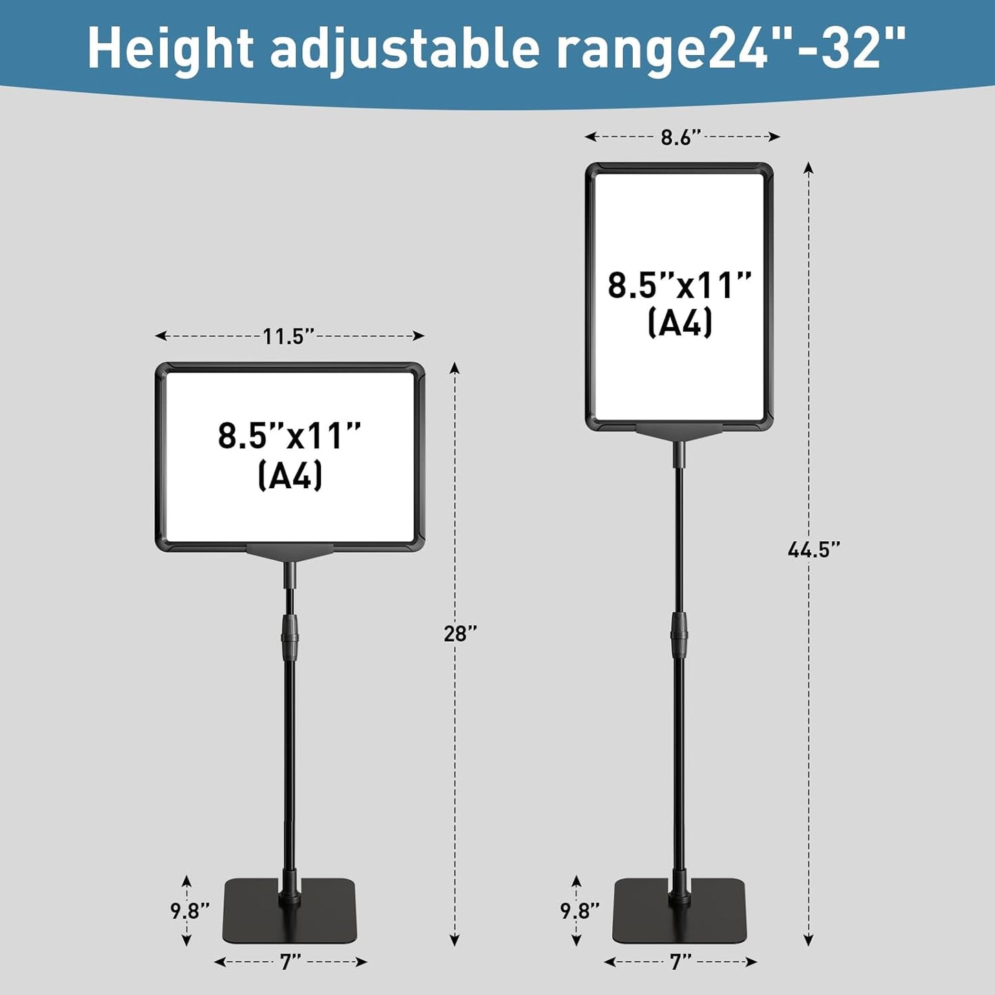 Sign Holder Stand 8.5 x 11,Sign Stand for Display,Table Sign Holders,Suitable for indoor use,Adjustable Sign Holders For Table Top