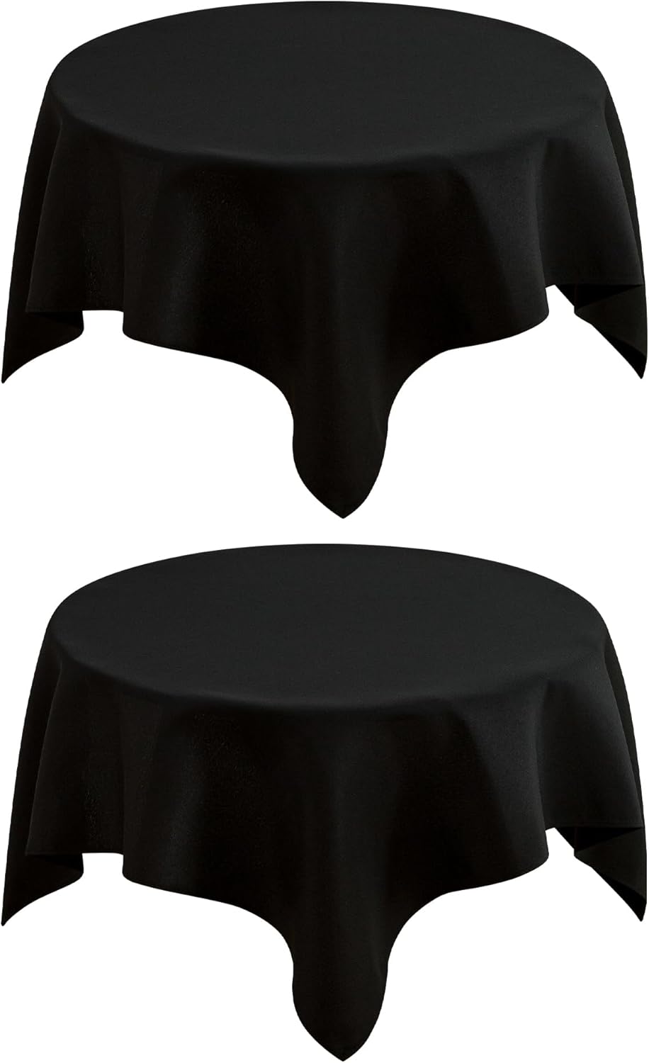 2 Pack Small Square Table Cloth 36X36 Inch Black Washable Fabric Tablecloth Polyester Solid Table Cover for Night Stand End Table Side Table Outdoor Indoor
