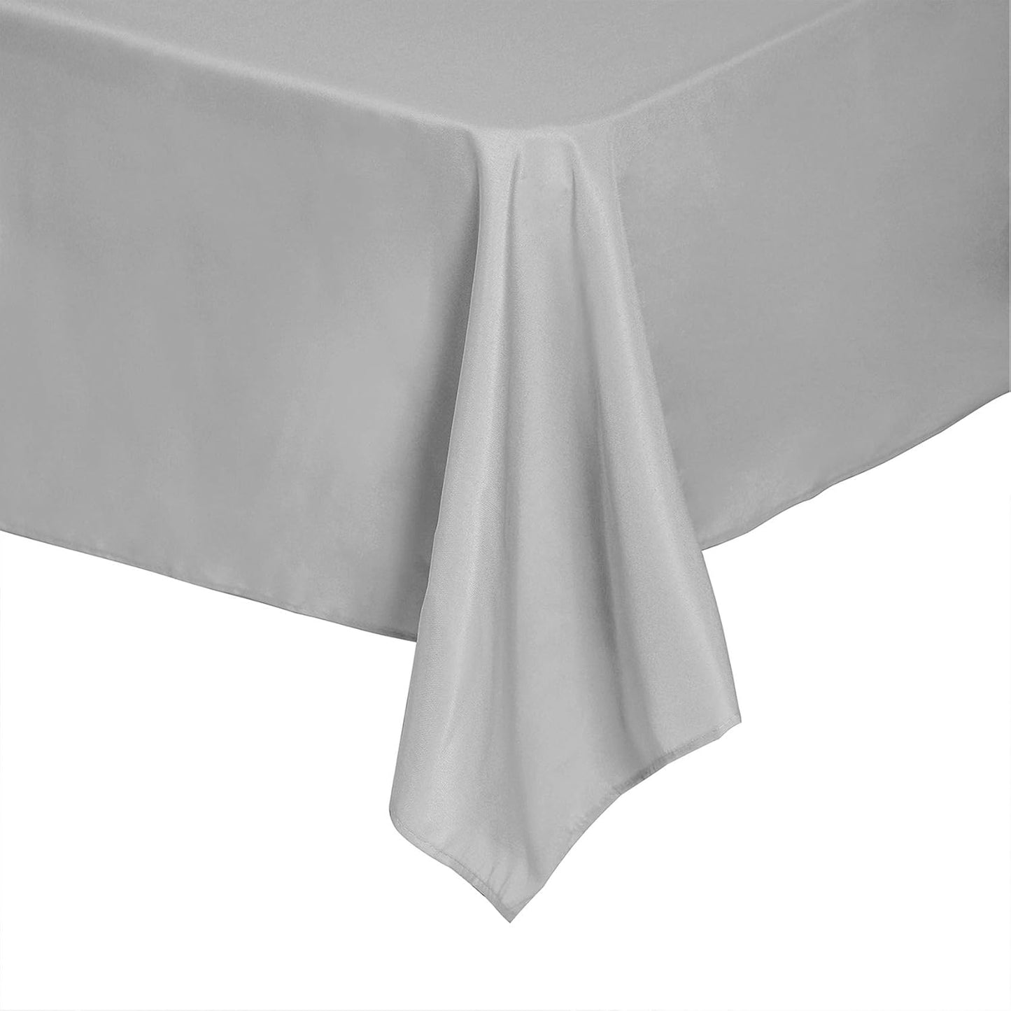 Rectangle Tablecloth 60x120 inch Washable Polyester Fabric Table Cloth for Wedding Party Dining Banquet Decoration（60x120, Silver）
