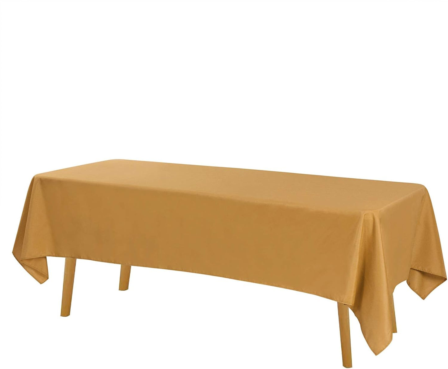 Rectangle Tablecloth 60x102 inch Washable Polyester Fabric Table Cloth for Wedding Party Dining Banquet Decoration（60x102, Gold）