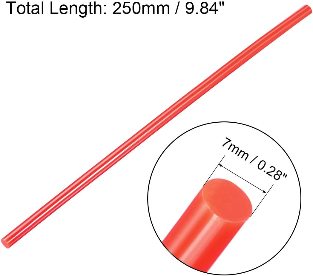 uxcell 20pcs Hot Glue Sticks for Glue Gun 7mm/0.28-inch x 10-inch Mini Hot Melt Adhesive Glue Stick Red