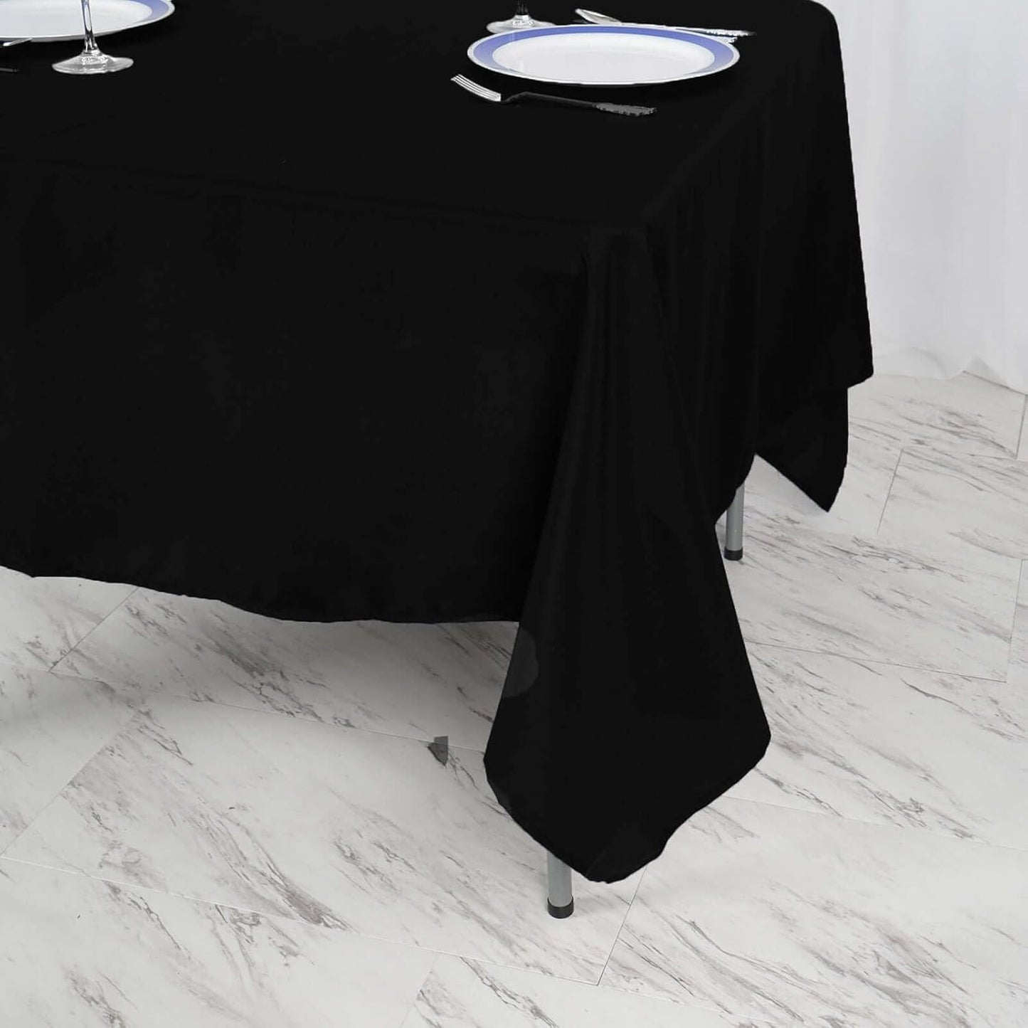 Efavormart 70" Square Linens Black Wholesale Linens Polyester Square Linen Tablecloth for Wedding Banquet Party Restaurant