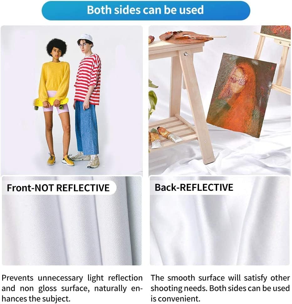 HEMMOTOP White Photo Backdrop, 6x9 ft White Background for Photography, Seamless Screen Backdrops for Photoshoot, Easter, Birthday Party, Video Recording, Photos, Projector (Backdrop only)