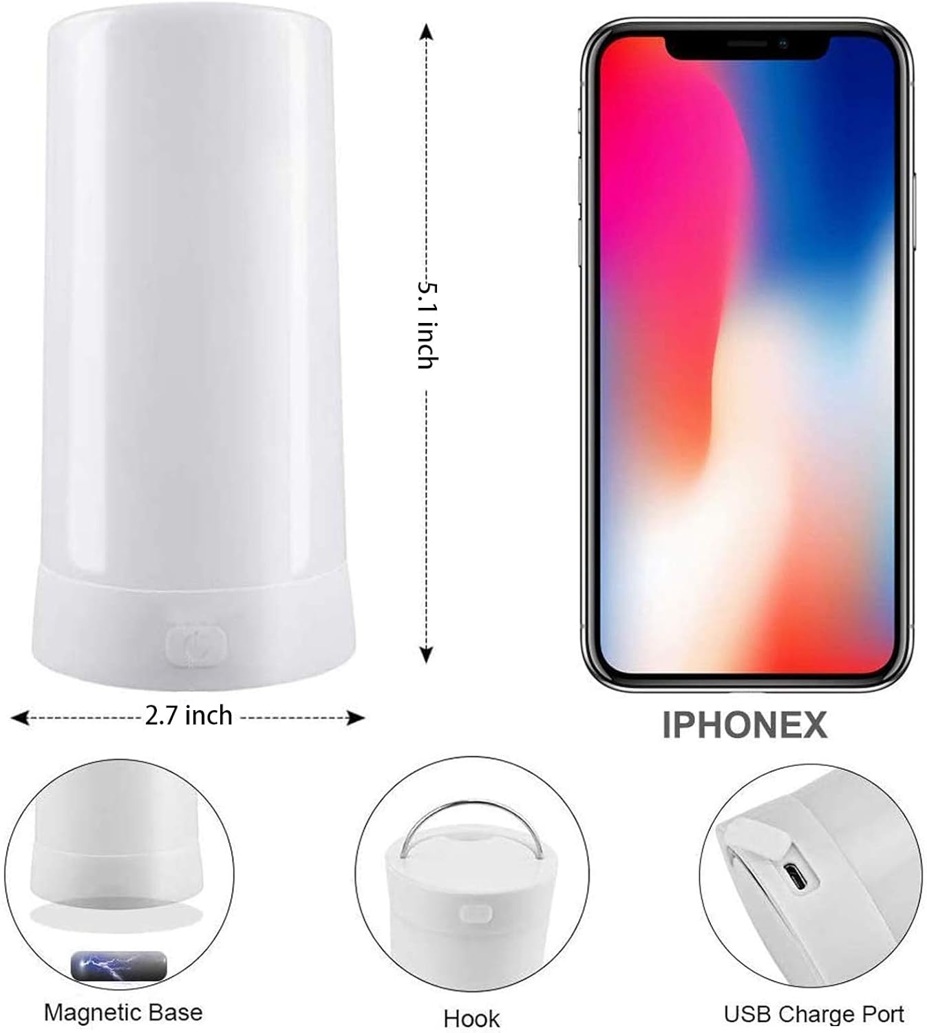 LED Flame Effect Light, Flame Lamp 4 Modes USB Rechargeable Fire Lights Indoor Campfire Outdoor Decorative Lantern Hanging Lamps Fireplace Romantic Light for Home Party Camping Bar