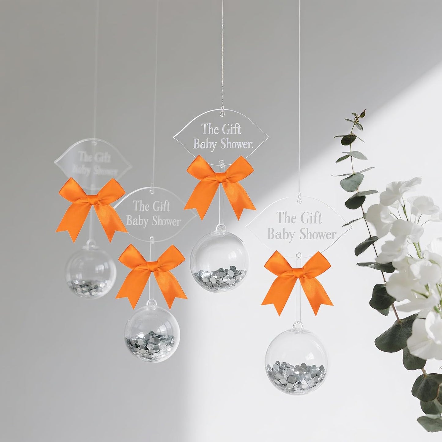 50 Pieces Gift Wrap Bows Premium Satin Ribbon Bows 3.3 Inch Craft Bows for Gift Wrapping DIY Treat Bags Holiday Gifts Bag Party Decorations, Wedding Decor Christmas Birthday Presents (Orange)