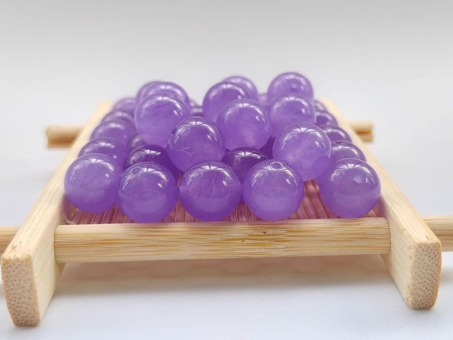 Stone Beads 6mm 140pcs Light Purple Chalcedony Beads Round Loose Gemstones Beads for Bracelet Necklace Jewelry Making (6mm, 60629 Light Purple Chalcedony)