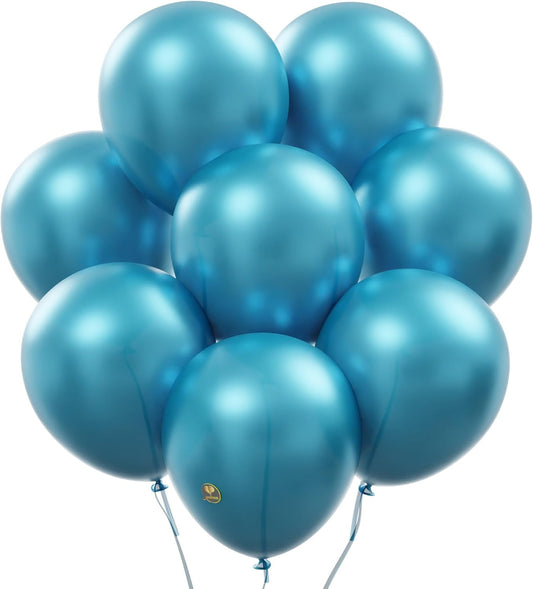 AFTERLOON® Biodegradable Balloons 24 pcs Pearlized Teal Blue 10 Inch, Pearlescent Thickened Extra Strong Natural Latex Helium Float, Colorful Bulk Color ballon Globos Para Decoration De Fiestas Kids