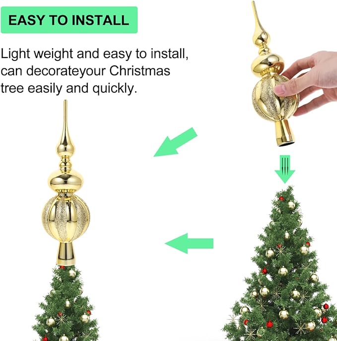 Spherical Christmas Tree Topper Plastic Xmas Tree Decoration Ornament for Festive Parties Lightweight Treetop Decor for Family Gatherings and Events