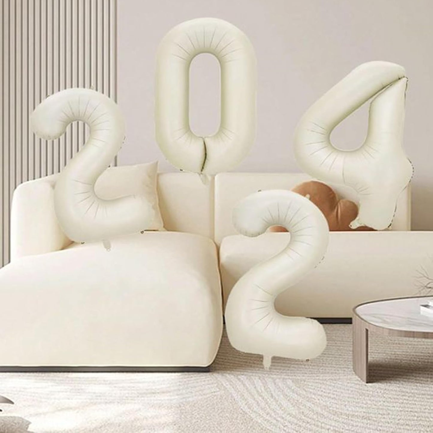 40 Inch Cream White Number Foil Balloons 2 for Kids Birthday Party LargeSelf Inflating Foil Numbe Balloons for 2nd Boys girls Digit 2 Balloon Decors 2 Year Old Anniversary Graduations Decors