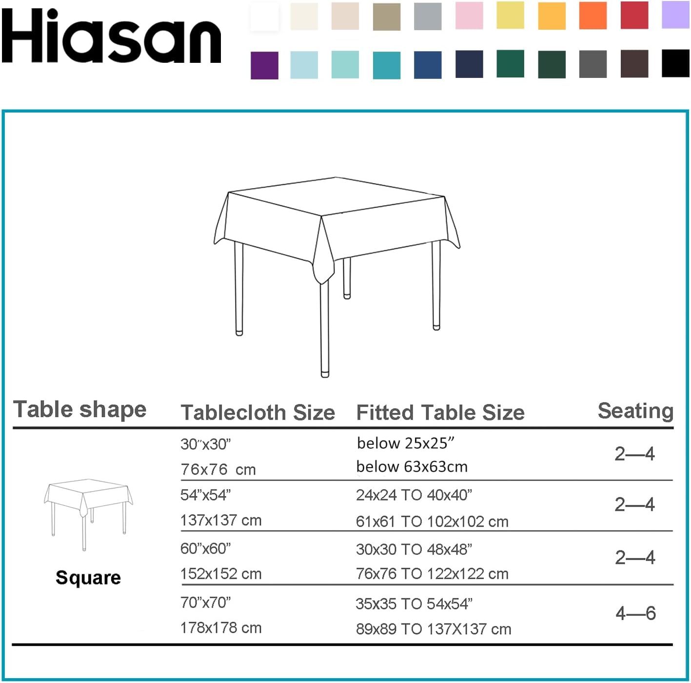 Hiasan Pumpkin Orange Square Tablecloth - Waterproof and Spillproof Restaurant Washable Polyester Table Cloth for Dining Room, 30 x 30 Inch