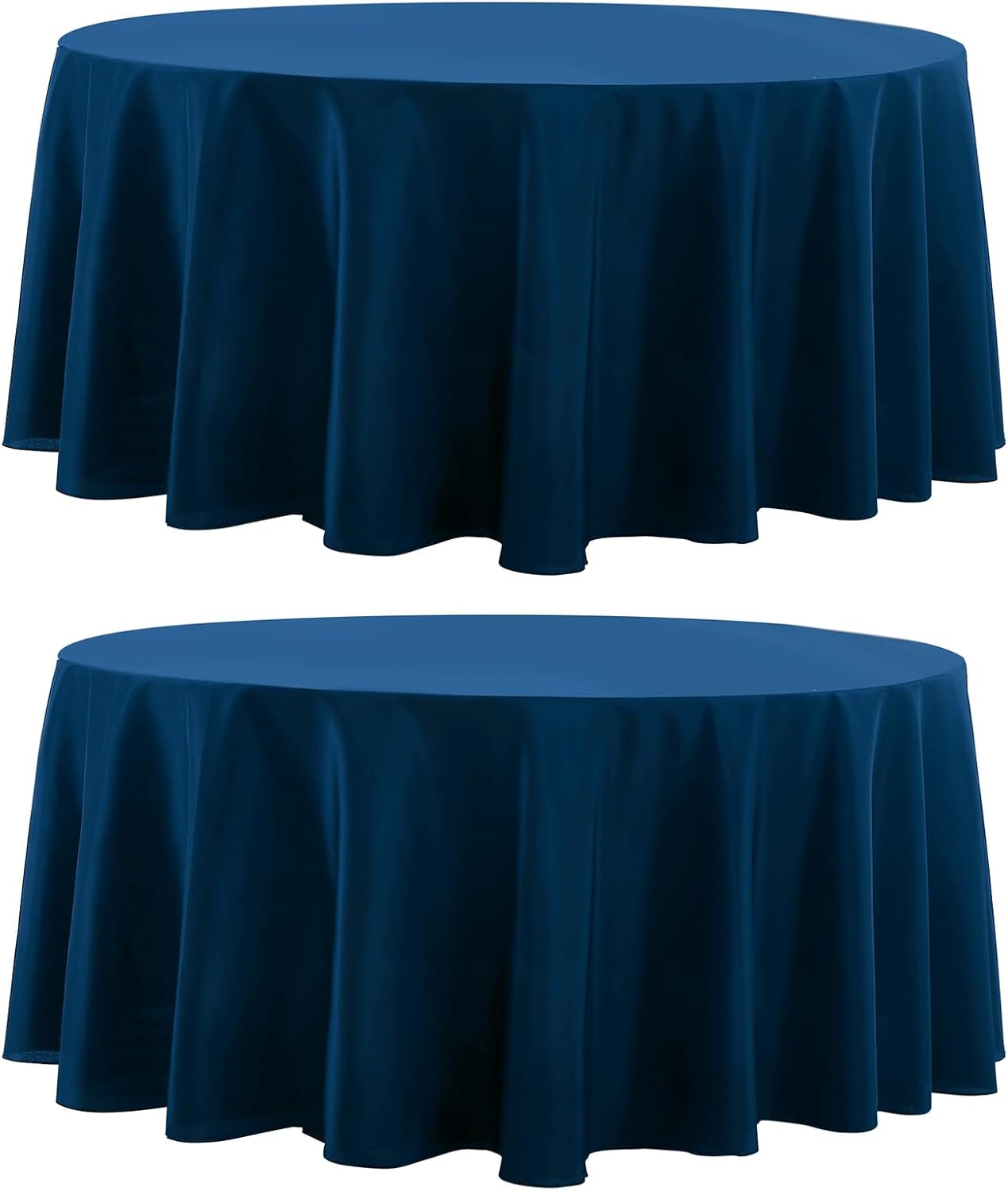 Round Tablecloth 120 Inch Tablecloth 2 Pack Navy Blue Table Cloths Washable Decorative Linen Polyester TableClothes Cover for Dining Table Banquets Buffet Parties and Wedding