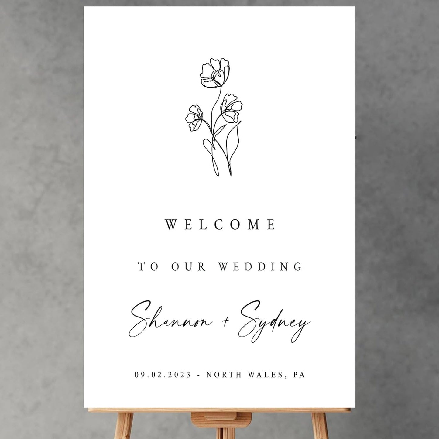 Botanical Minimalist Wedding Fine Art Wedding Welcome Signs, Welcome Sign Wedding, Customized Wedding Welcome Sign