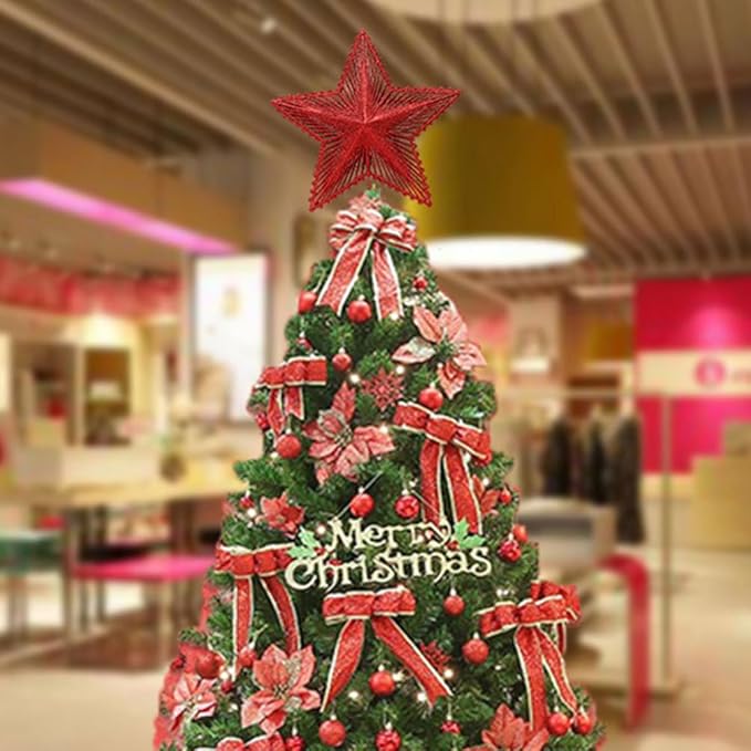 Christmas Tree Topper Xmas Glitter Star Topper Star Christmas Decoration for Xmas Tree Decoration Holiday Party Decor