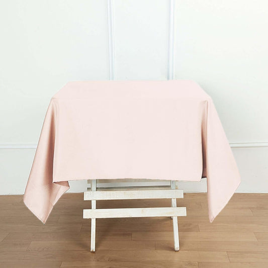 Efavormart 54x54 Blush Wholesale Linens Seamless Polyester Square Linen Tablecloth for Wedding Banquet Party Restaurant