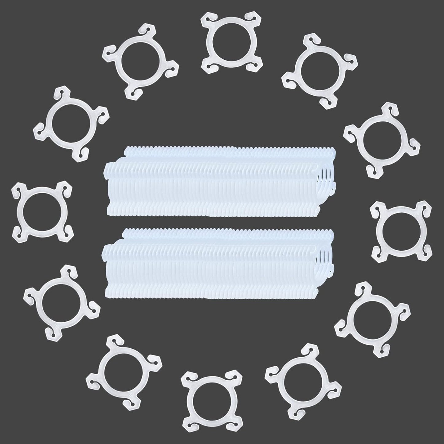 YALLOVE Balloon Clips, 150 Pack Balloon Quads for Balloon Stand, Balloon Holder for Birthday Baby Shower Party Decoration, White