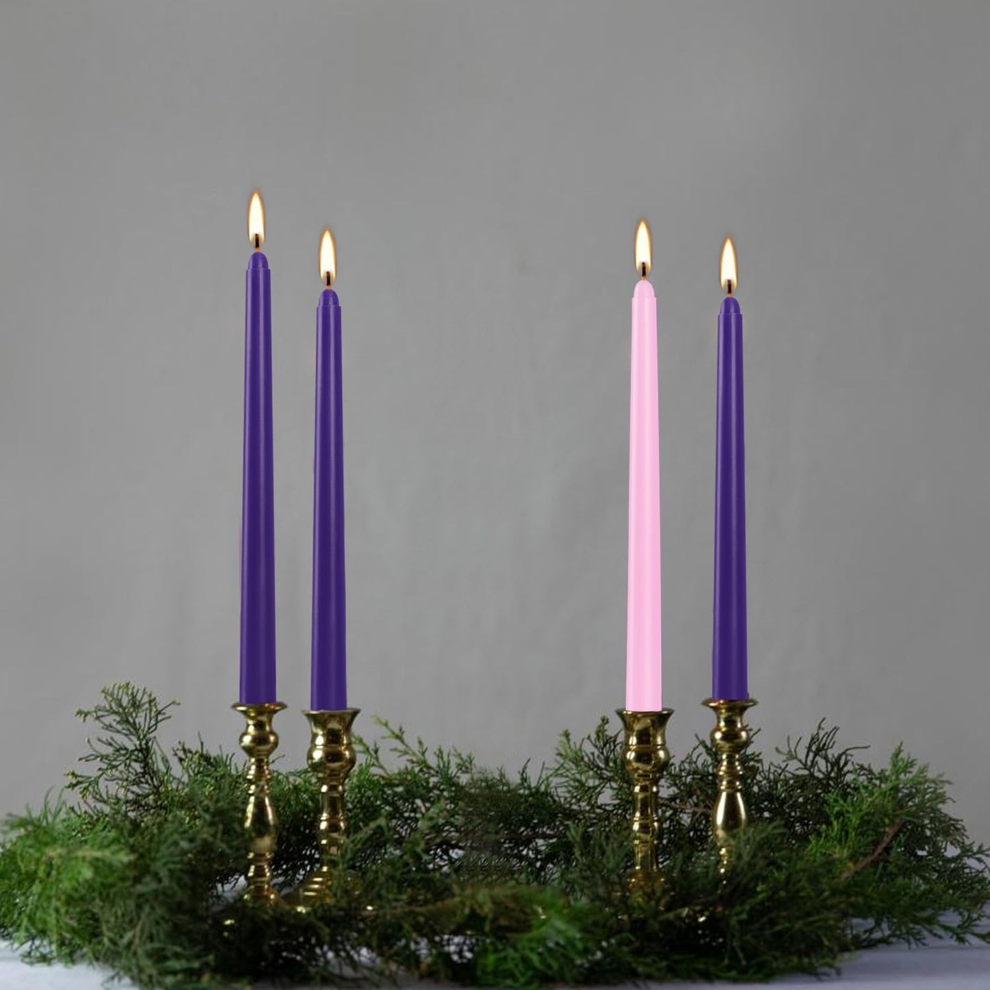 4 Pack Advent Taper Candles Premium Hand Dipped 10in Unscented Christmas Taper Candles - Ideal for Seasonal Celebrations, Holidays, Church, Celebration, Party