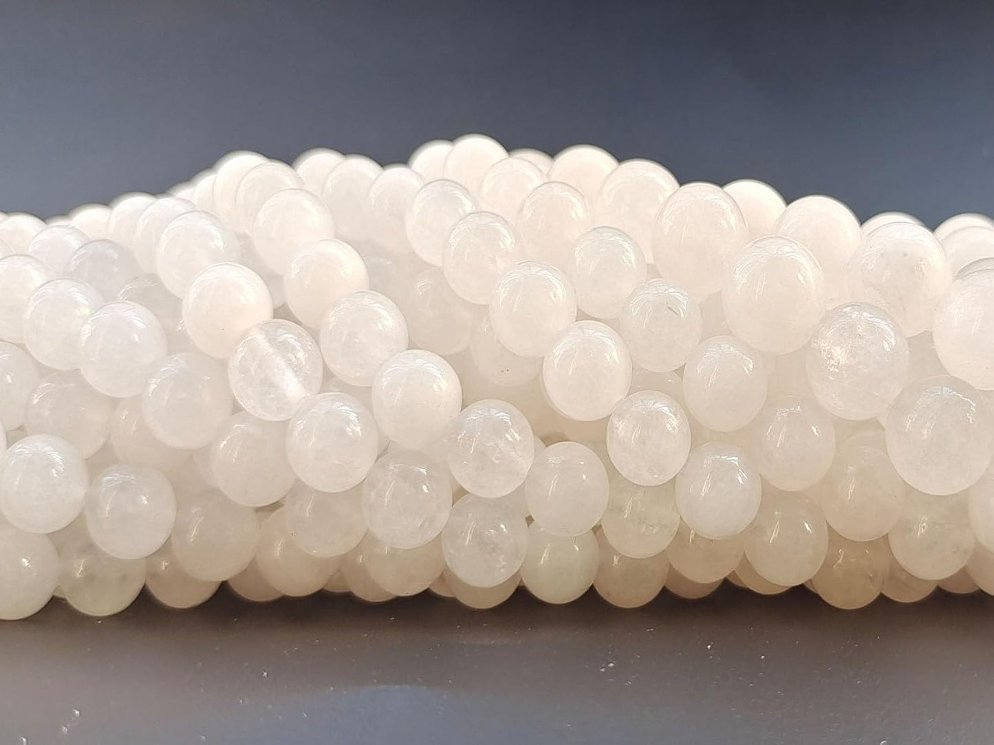 Stone Beads 6mm 140pcs White Jade Beads Round Loose Gemstones Beads for Bracelet Necklace Jewelry Making (6mm, 60618 White Jade)