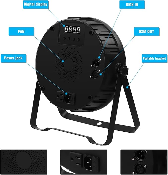 LED Stage Light RGBW 160W Led Par Lights Remote & DMX Controlled Sound Activated Auto Play 8/4 Channel Uplights for Events DJ Wedding Halloween Birthday Party Live Show