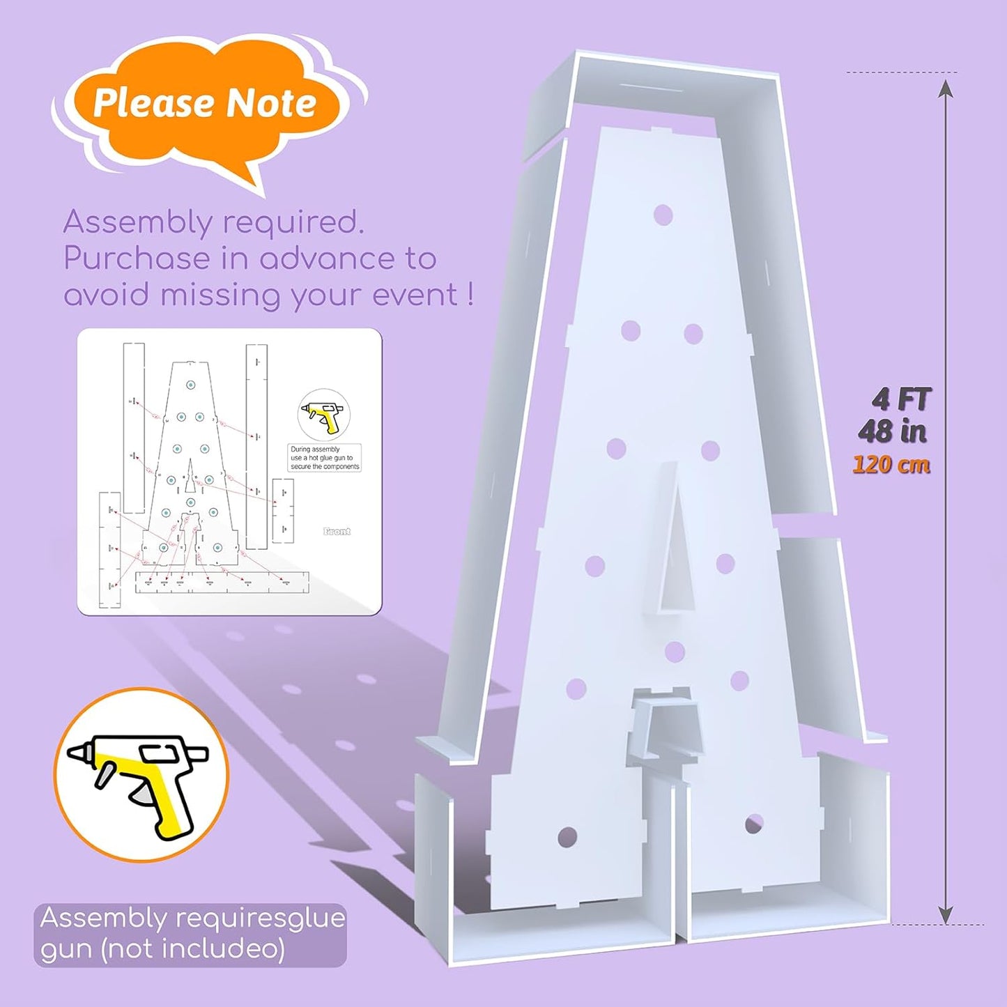 4FT Marquee Light Up Numbers 9 – Cool White LED, Easy to Assemble Foam Board with Back Support, Large Marquee Light Up Numbers for Birthday, Wedding, Party, Anniversary, Baby Shower Decor