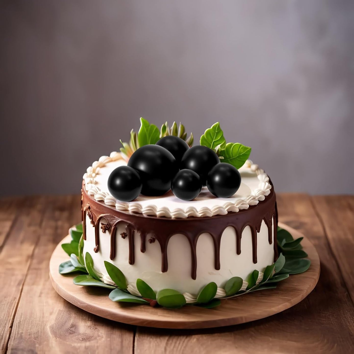 ASTARON 20 Pcs Ball Cake Topper Decorations Mini Balloons Cake Toppers Sticks Black Balls Cake Picks Cake Topper Balls for Graduation Birthday Cake Decorations