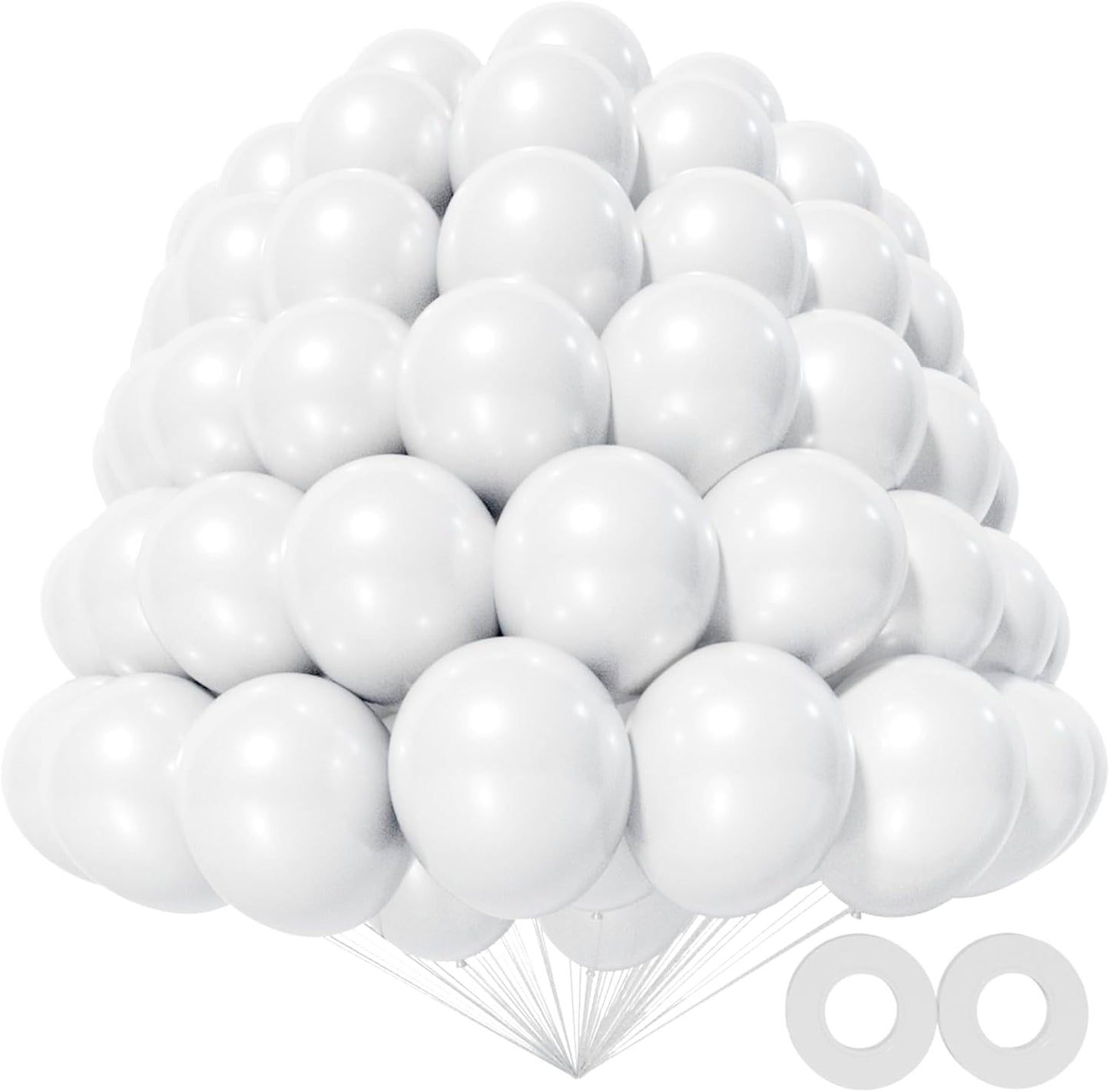 KAWKALSH 200pcs White Balloons 5 Inch, Small Mini Latex Balloons for Party Birthday Baby Shower Anniversary Festival Arch Garland Decoration