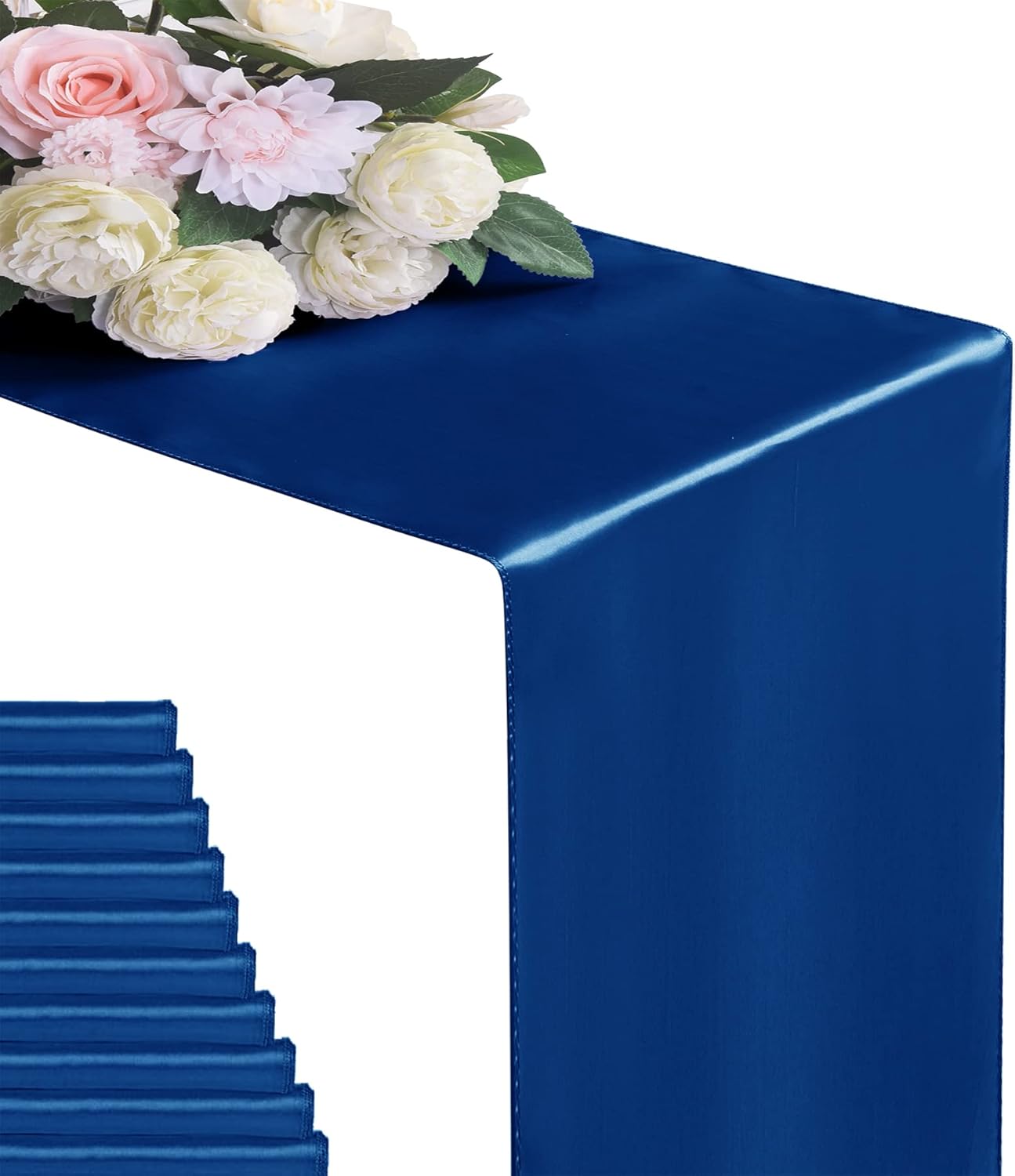 6Pack Table Runner 12 x 108 Inches Satin Silk Table Runner for Wedding, Birthday Party, Banquets, Graduations Decoration, fit Rectange and Round Table-Royal Blue