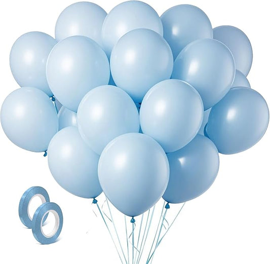 Pastel Blue Latex Party Balloons 160 Pack 5 inch Round Light Blue Balloons for Wedding Baby Shower Gender Reveal Birthday Party Decoration