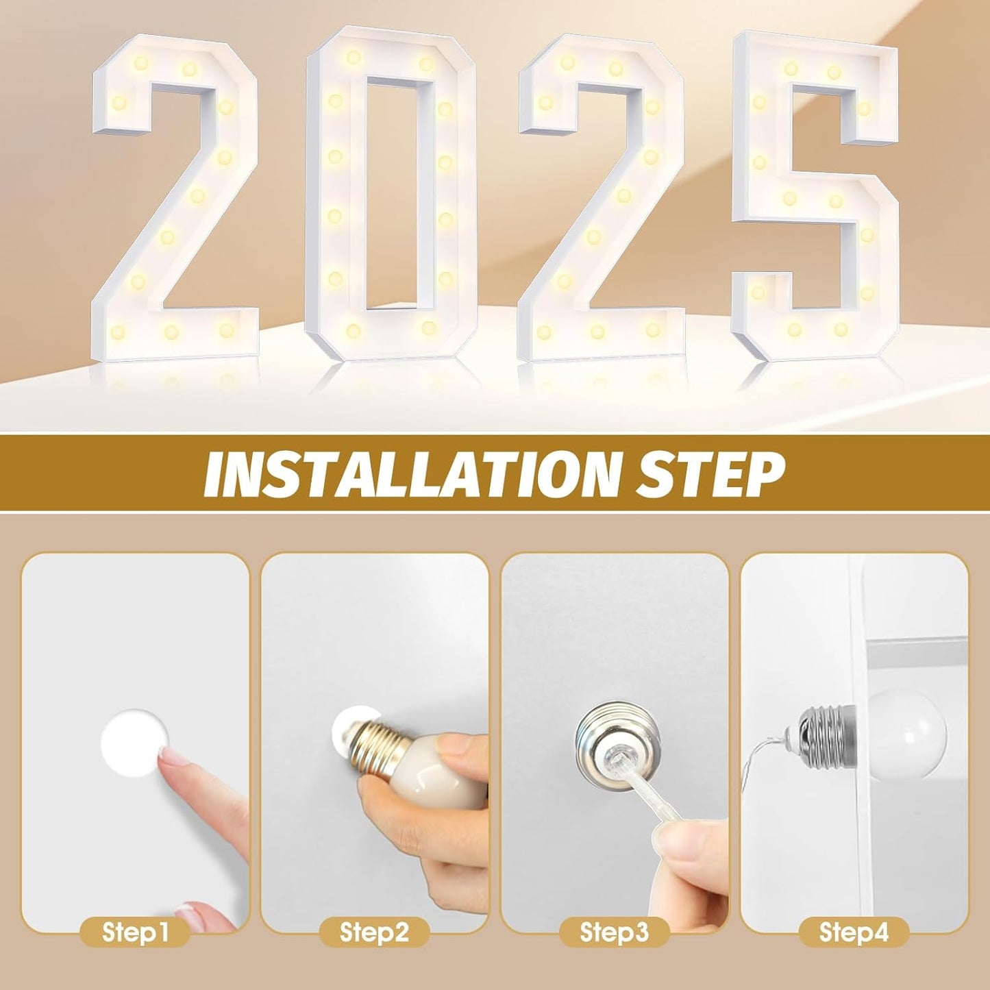 Ledido Marquee Letters 4FT Light Up Letter Marquee Lights Sign, 4 Feet Tall Large Light Up Signs Alphabet Letters Party Lights Decoration for Birthday Graduation Baby Shower Wedding Letter M