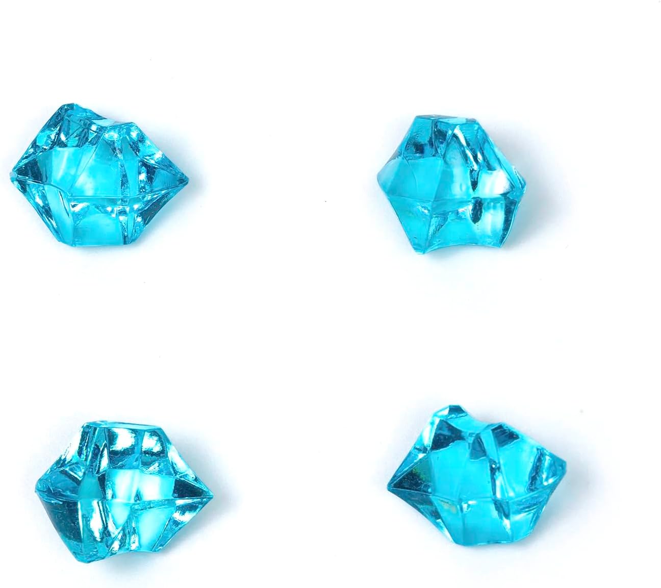 250 PCS Blue Fake Ice,0.62x0.86 Inch,1.1 lbs Acrylic Crystal Gemstones for Decoration, Photography, Vase Filling, and Parties,Non-Toxic and Reusable