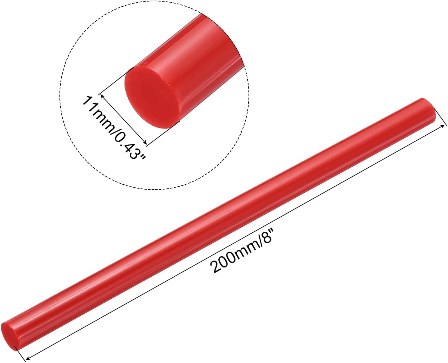 uxcell 20pcs Hot Glue Sticks for Glue Gun 11mm/0.43-inch x 8-inch Mini Hot Melt Adhesive Glue Stick Red