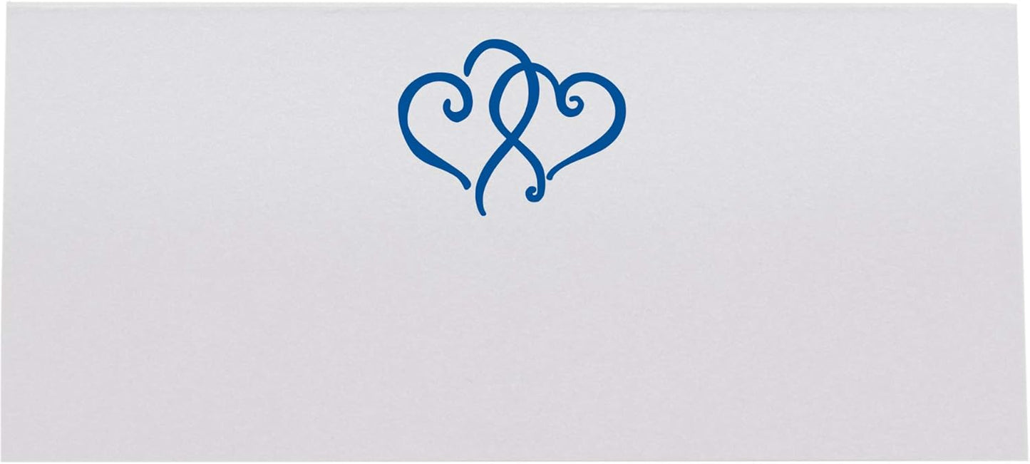 Linked Hearts Printable Place Cards, Royal Blue (Choose Color), Set of 150 (25 Sheets), Laser & Inkjet Printers - Wedding, Party, Dinner, and Special Events - Made in the USA