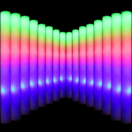 LifBetter Light Up Glow Sticks Bulk, LED Foam Sticks in The Dark with 3 Modes Flashing Led Foam Multicolor Batons Light up Party Favors for Birthdays, Weddings, Concerts, Festivals (68pcs)