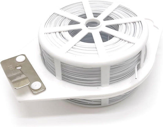 656ft (200m) Twist Ties, Garden Plant Ties with Cutter, Reusable Multifunctional Plant Ties, Fixing Vines Plant Support for Gardening Home Office(White)