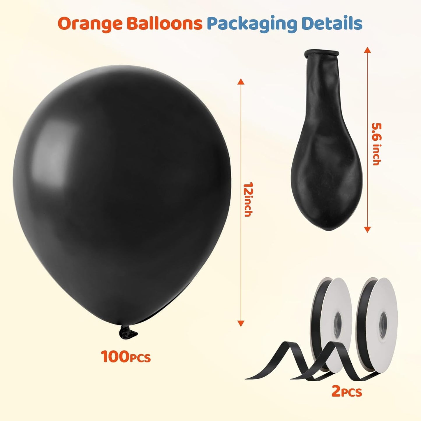 Black Halloween Balloons 110Pcs Black Balloon 12 inch, Latex Balloons for Birthday Party Baby Shower Wedding, Halloween Party Decorations and Spooky Party