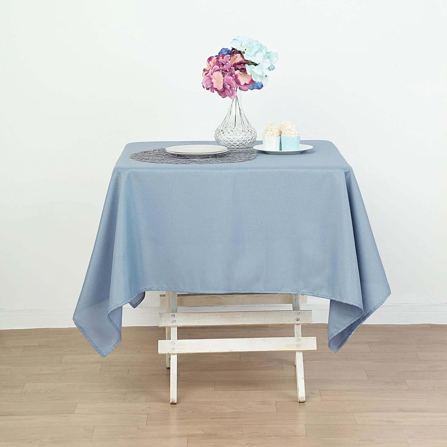Efavormart 70" Square Linens Dusty Blue Wholesale Linens Polyester Square Linen Tablecloth for Wedding Banquet Party Restaurant
