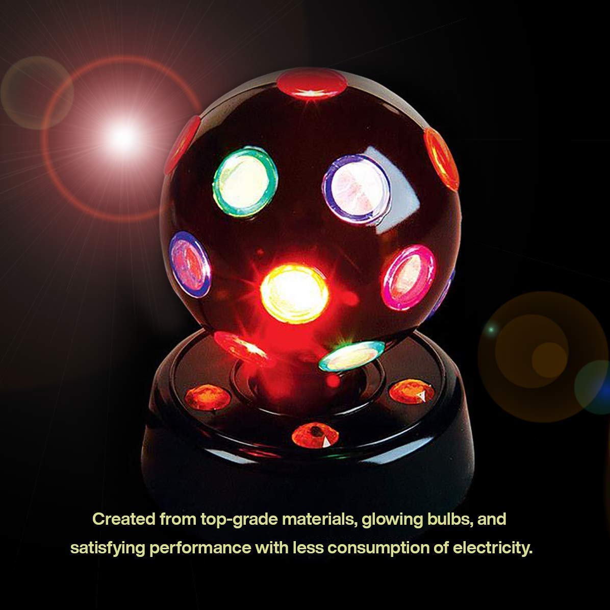Kicko 7 Inch Disco Light - LED Multi-Colored Revolving Lighting Ball - Perfect for Home and Party Decorations, Stage Lights, Rave, School Festivals, Stress Reliever