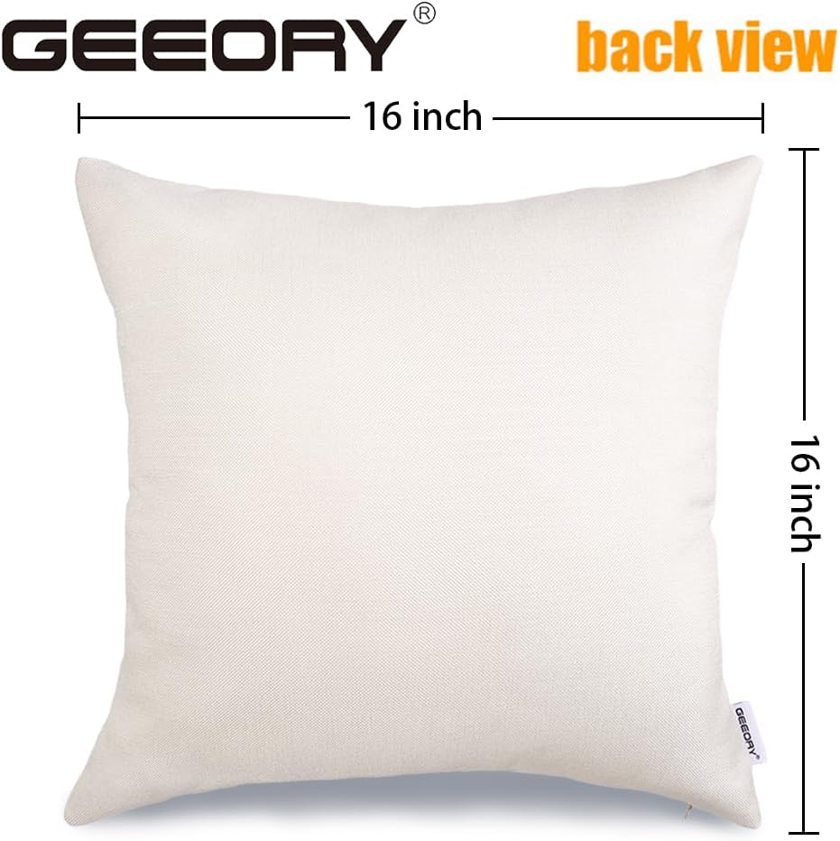 GEEORY Winter Christmas Throw Pillow Covers 16 x 16 Inch Set of 4, Xmas Trees Snowflake Snowman Joy Plaid Holiday Farmhouse Decorative Cushion Cases for Home Decoration G582-16