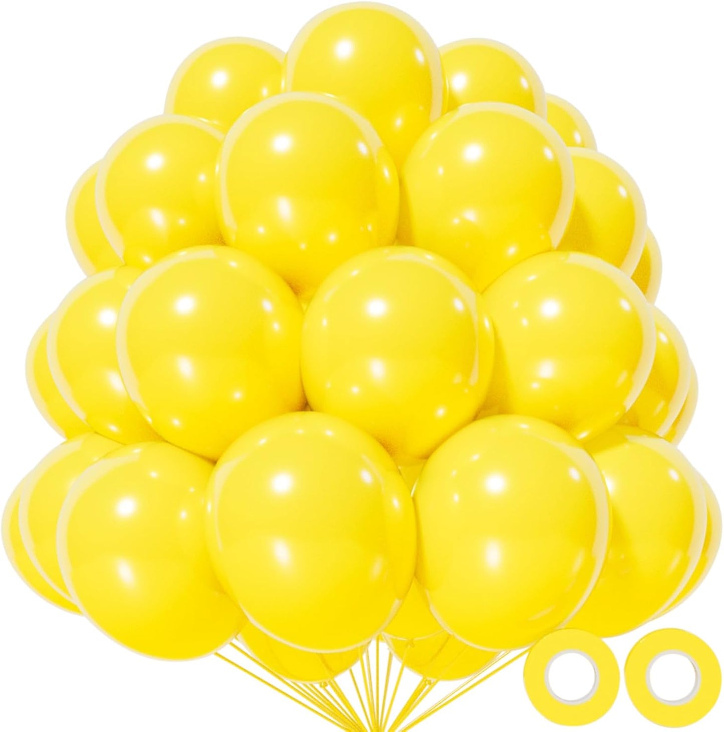 KAWKALSH Yellow Balloon 12 Inch, 110pcs Latex Party Balloons Helium Bright Color for Birthday Baby Shower Wedding Party Supplies Arch Garland Decoration
